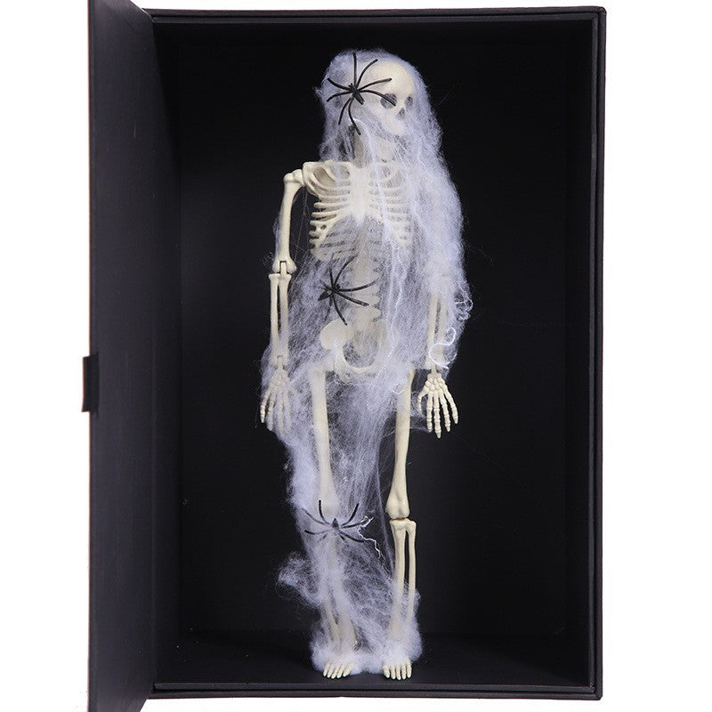 Adjustable 165cm Skeleton Skull Halloween Decoration - Plastic Ornament