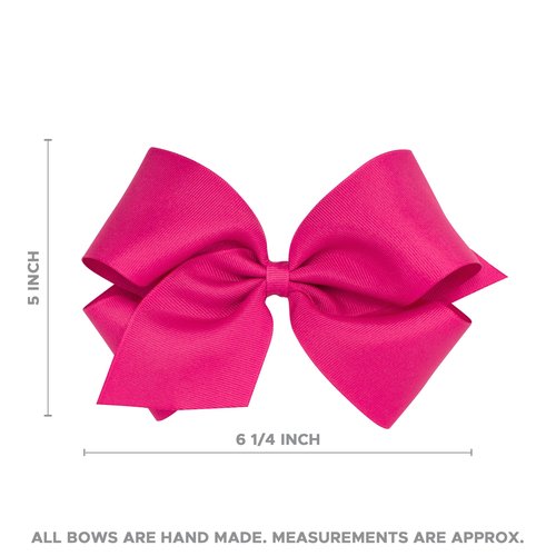 Wee Ones Girls' 6 Piece Set of Bows, Solid Grosgrain Variety Pack on a WeeStay No-Slip Hair Clip, King, Pearl Pink, Light Orchid, Millennium Blue, Antique White, Gray, Watermelon