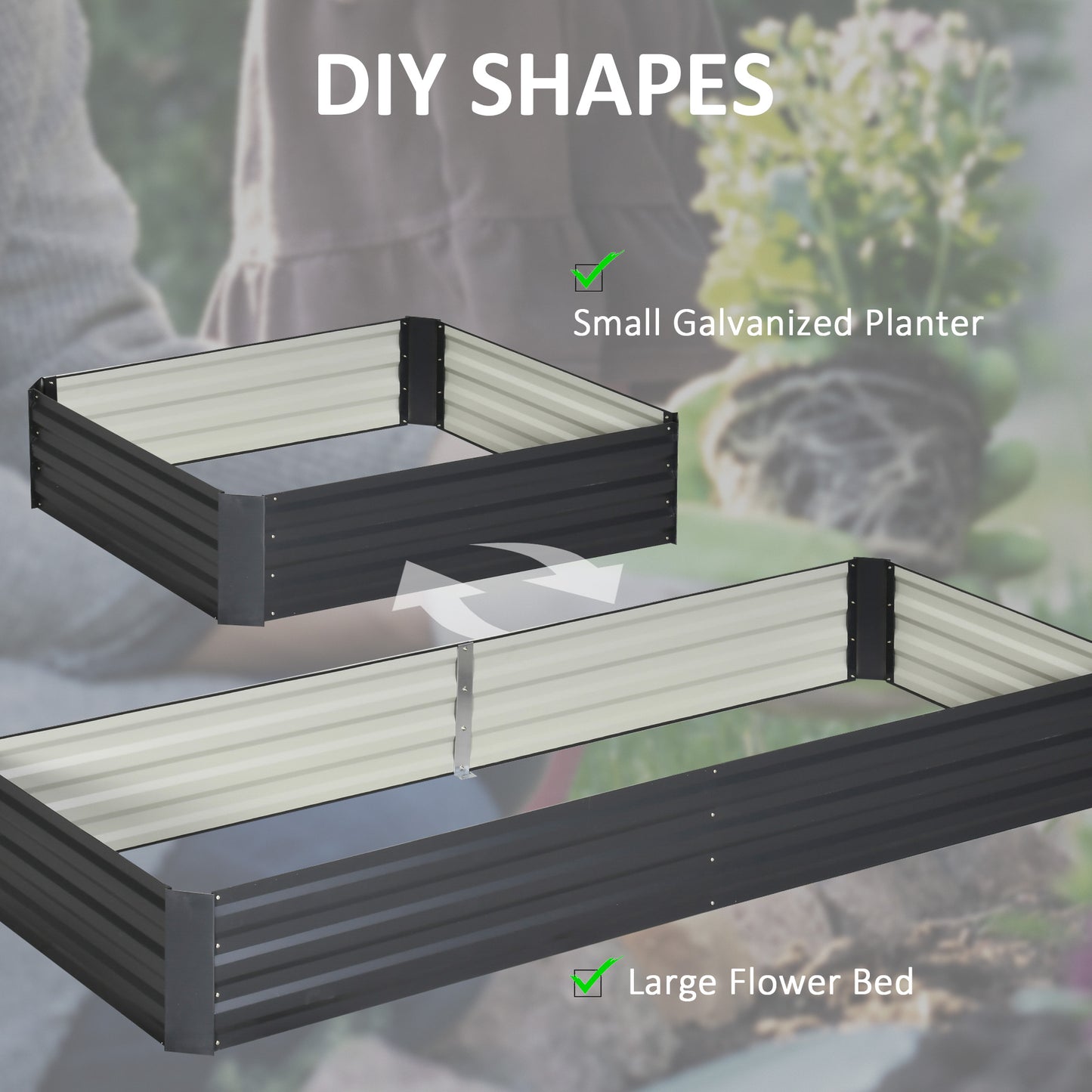 Galvanized Raised Garden Bed 95x36x12 Inches for Flowers Herbs & Vegetables