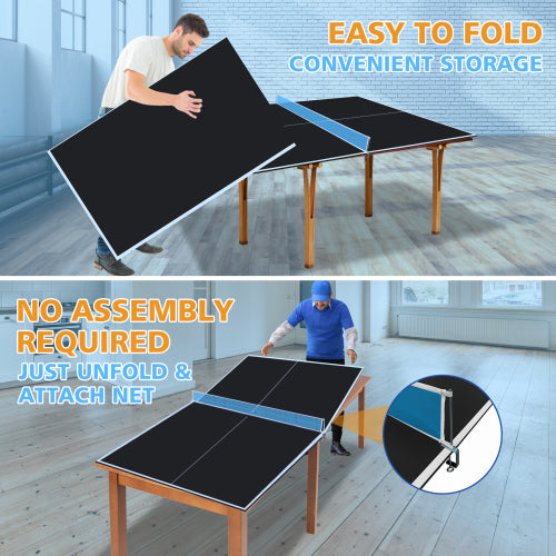 7x4ft Black Foldable Ping Pong Conversion Top - Portable Table Tennis