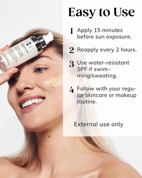 Kaplan MD Diamond Contour Broad Spectrum SPF 30 - Complete Complexion Treatment, Hydrating Sheer Coverage, UVA/UVB & Blue Light Protection, Fragrance-Free, Non Tinted Sunscreen for Face