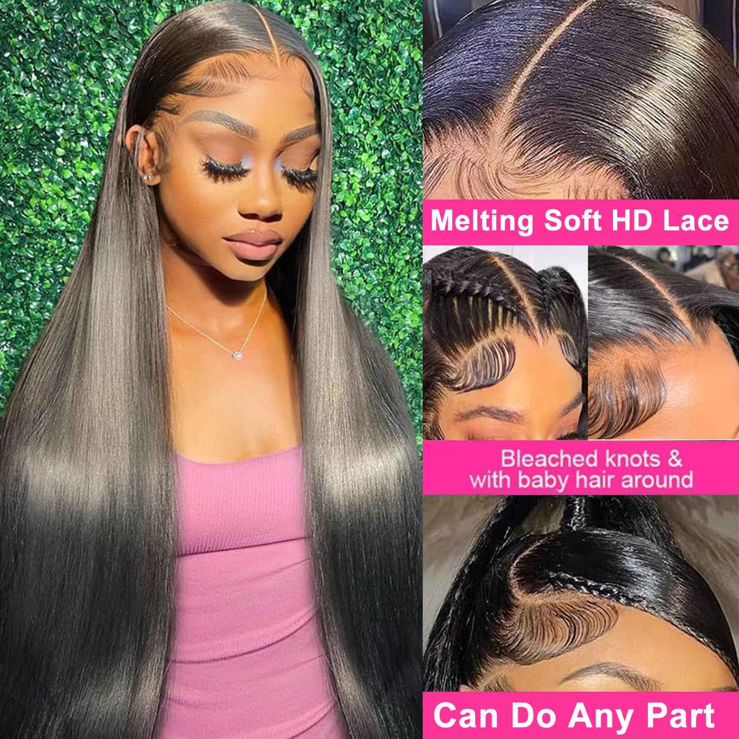 30 Inch 13x6 Lace Front Wigs Human Hair Straight HD Lace Front Wigs Human Hair Pre Plucked Straight Wigs Human Hair 13x6 Straight Lace Frontal Wigs 200 Density Glueless Wigs Human Hair for Women
