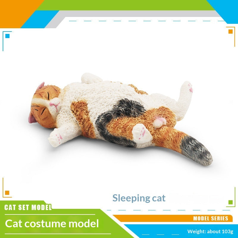Children's Animal Model Figurines Set - Educational PVC Cat Figures for Kids & Decor