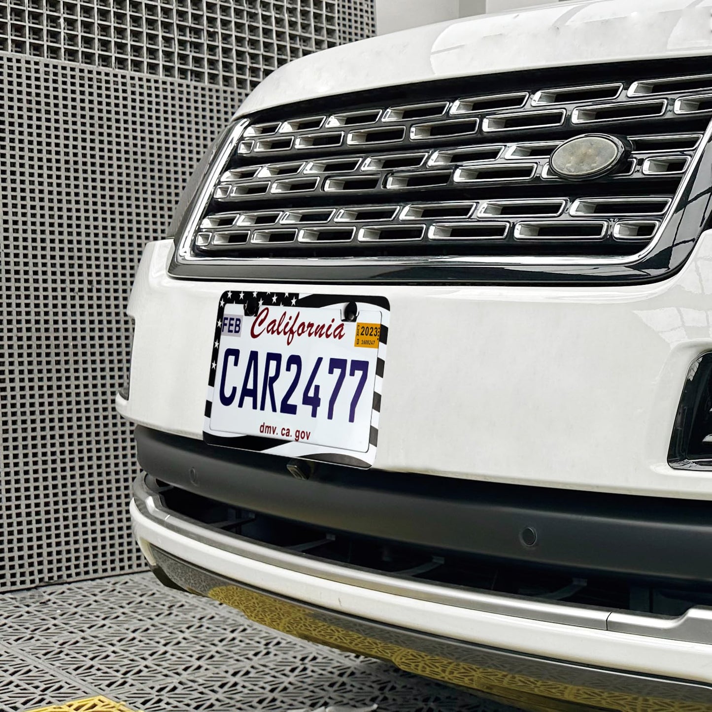 2PCS Premium American Flag License Plate Frame, Black License Plate Frames, 2 Holes Solid Stainless Steel License Plate Holder, Universal Car License Plate Frame for USA Flag, by Lengnoyp