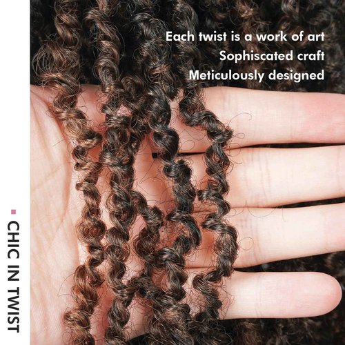 Toyotress Yanky Twist Crochet Hair - Fluffy Spring Mini Twist Passion Twist, Pre-Looped Crochet Braids Braiding Hair (6 Inch, F1B/30-8P)