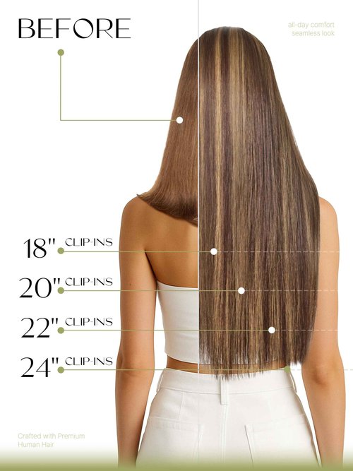 Frodio Clip Ins Hair Extensions Black: Remy Real Human Hair Pu Seamless Silk Long Straight Invisible Full Thick Virgin Brazilian Brown Highlight Color Beauty For Women Can Be Body Wave 100g 7 Piece