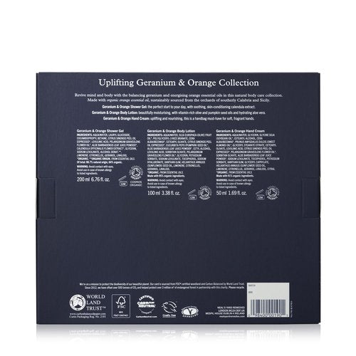 Neal's Yard Uplifting Geranium & Orange Collection with Geranium Essential Oil, For All Skin Types, Vegetarian Approved, Cruelty Free, 3 Piece Set
