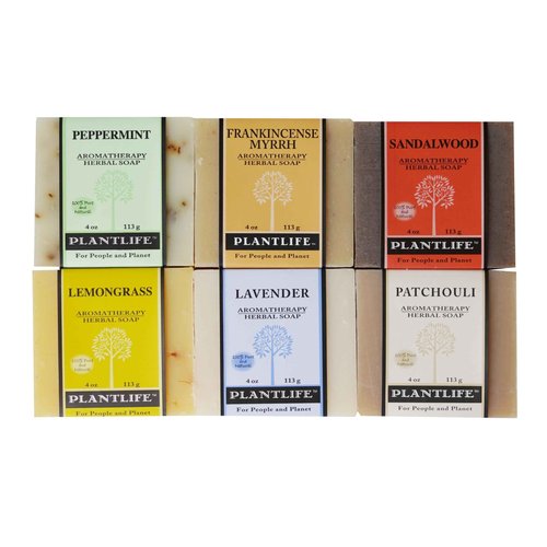 Plantlife Top 6 Herbal Bar Soaps - Moisturizing and Soothing Soap for Your Skin - Hand Crafted Using Plant-Based Ingredients - Made in California 4oz Bar
