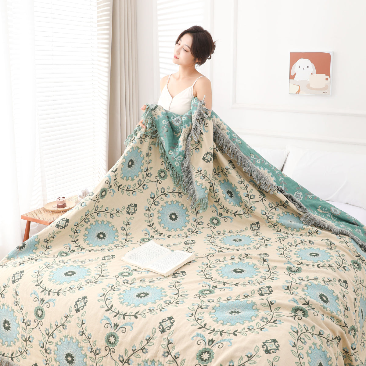 Multi-Layer Cotton Gauze Blanket for Sofa and Home Decor