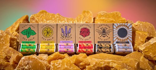 Portland Bee Balm All Natural Handmade Beeswax Based Lip Balm, Unscented 24 Count