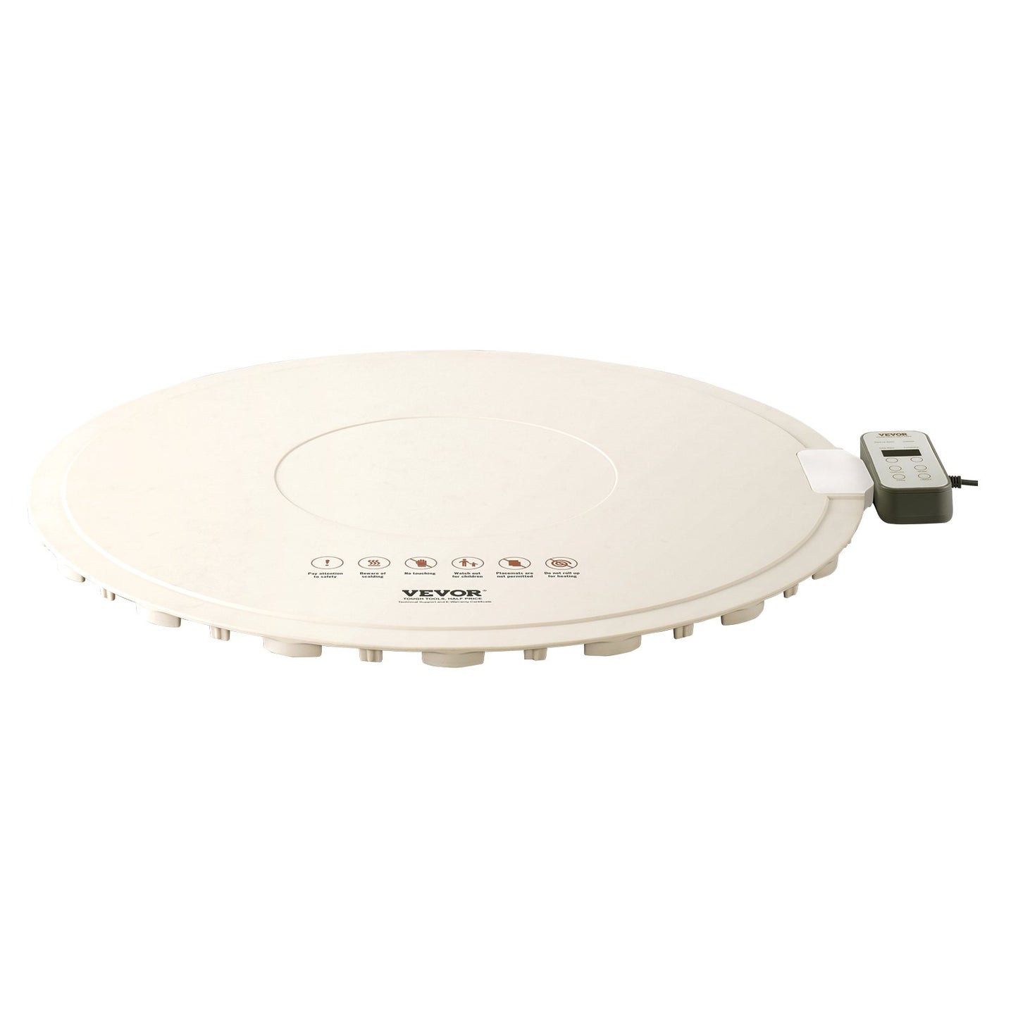 Electric Food Warming Tray with Temperature Control - Rollable Buffet Warmer, White