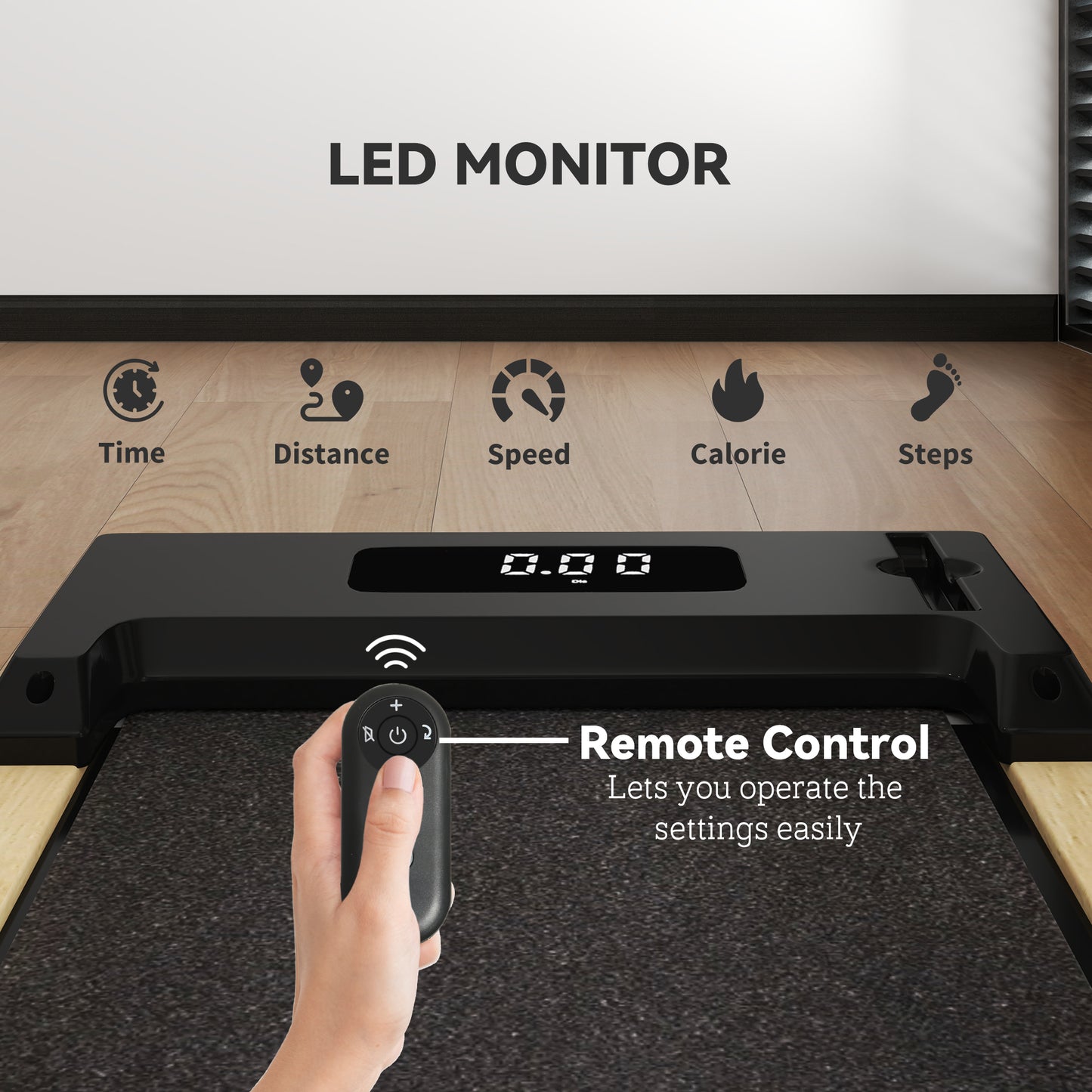 Under Desk Treadmill with Remote Control - 2.5HP Walking Pad
