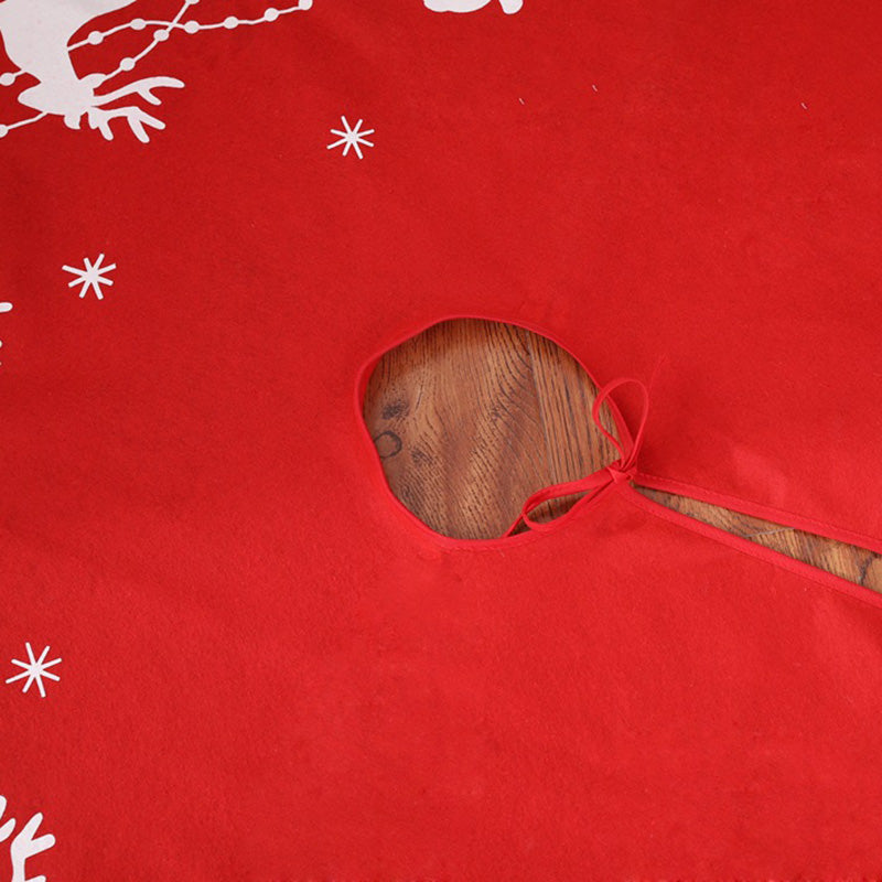 Christmas Elk Tree Skirt 100cm Holiday Decoration for Christmas Tree