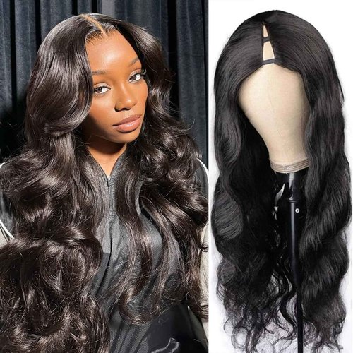 DSEKCAIN Body Wave V Part Wig Human Hair Glueless Clip In 100% Real Human Hair V-part Wigs No Glue No Sew In Upgrade U Part Wig For Beginners Friendly 200% Density 16 Inch