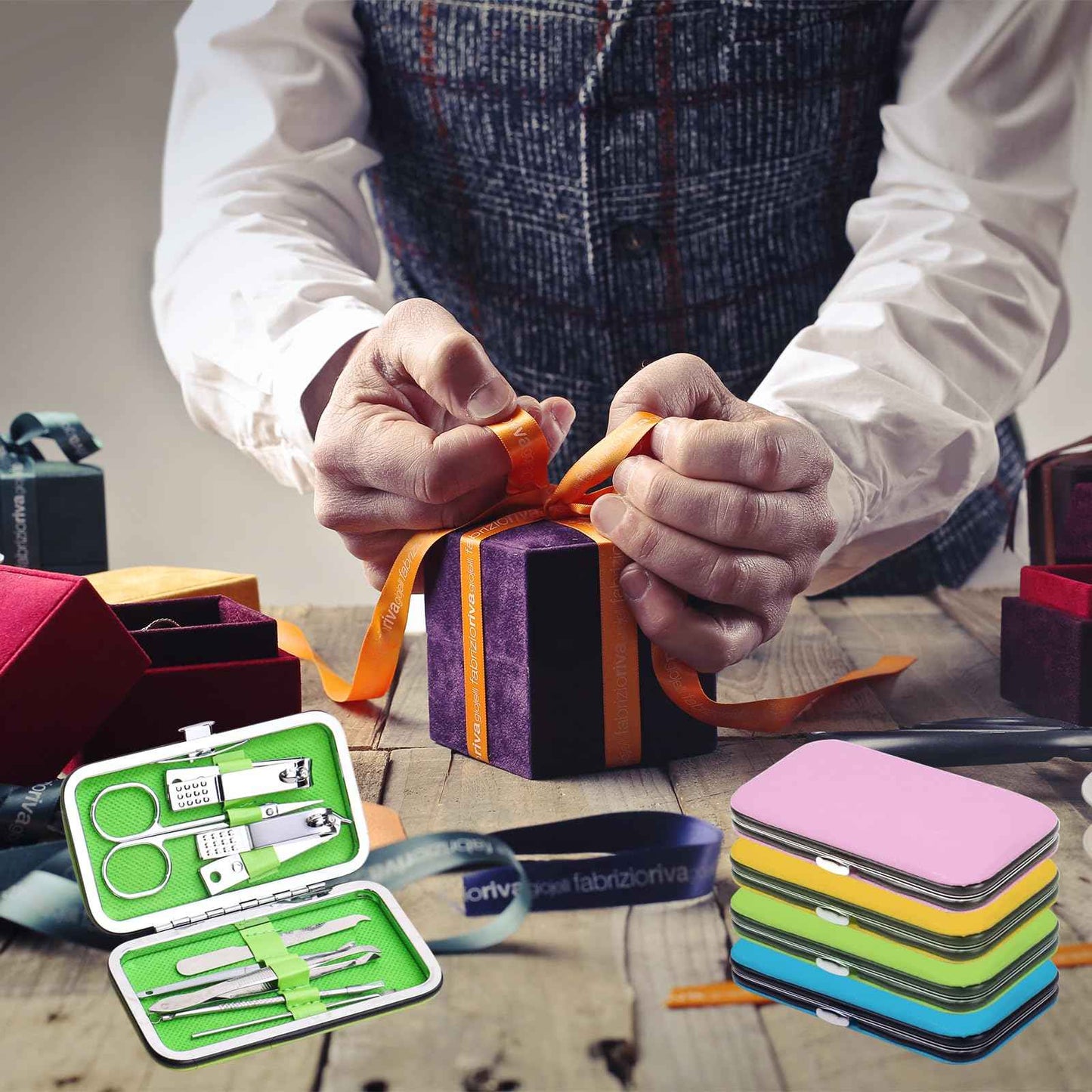 48pack Bulk Manicure Set, Nail Clippers Kit Stainless Steel Fingernail Clippers, Sturdy Nail Tip Cutter Trimmers Professional Grooming Toenail Clippers Personal Pedicure Kits Gift (8-in-1, 4 Colors)