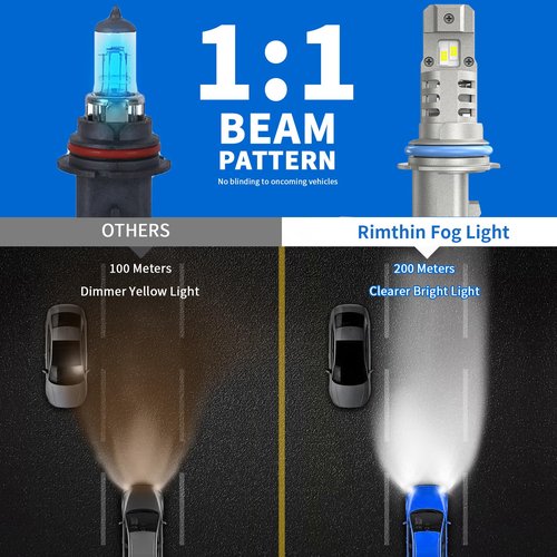 rimthin 9007 Fog Bulb, Plug and Play, IP67 Waterproof, Pack of 2