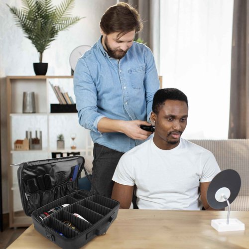 Stylecraft On-The-Go Barber or Stylist Professional Travel Case, Nylon with Multi-Pockets and Compartments