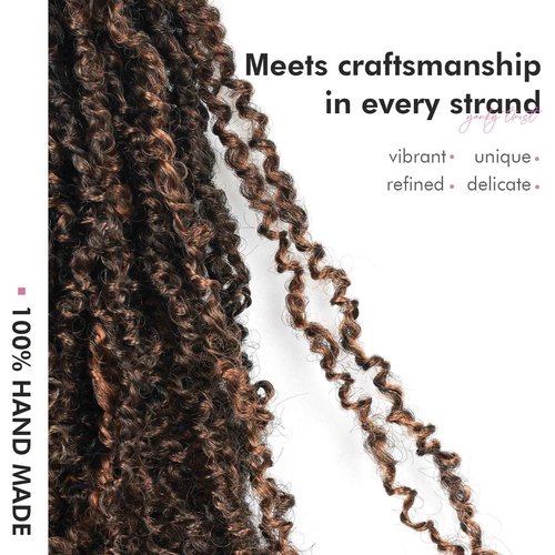 Toyotress Yanky Twist Crochet Hair - Fluffy Spring Mini Twist Passion Twist, Pre-Looped Crochet Braids Braiding Hair (6 Inch, F1B/30-8P)