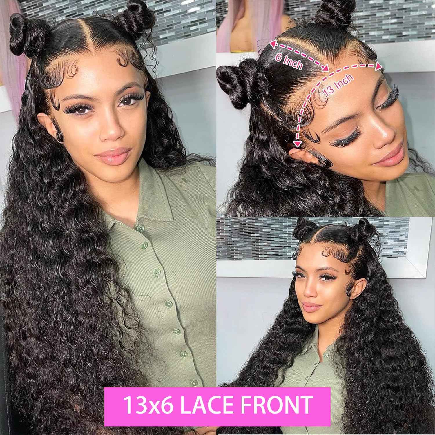 InsQueen 𝗜𝗻𝘀𝗤𝘂𝗲𝗲𝗻 Wet and Wavy Human Hair Wig Pre Plucked Pre Bleached Knots 13x6 HD Lace Front Wigs for Black Women 200 Density Brazilian Remy Human Hair (26 Inch)