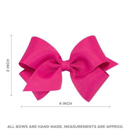 Wee Ones Girls' 6 Piece Set of Bows, Solid Grosgrain Variety Pack on a WeeStay No-Slip Hair Clip, Small, Pearl Pink, Light Orchid, Millennium Blue, Antique White, Gray, Watermelon