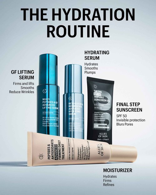 Allies of Skin Beta Glucan & Reservatrol Advanced Hydrating Serum | Plumping Face Serum with Ceramides, Peptides and Hyaluronic Acid | For Sensitive and Dry, Dehydrated Skin (1 Fl oz)