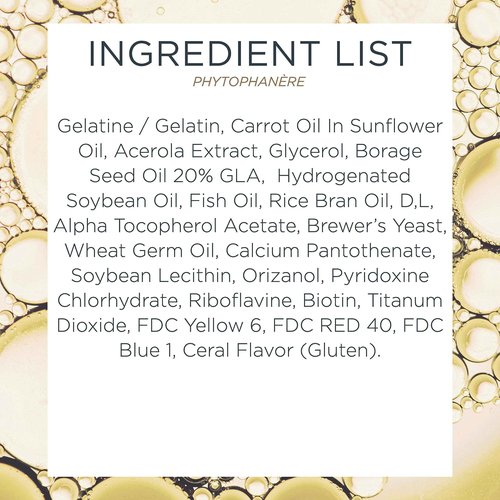 PHYTO Phytophanère 100% Natural Hair Loss Thinning Dietary Supplement, 4-Month Supply