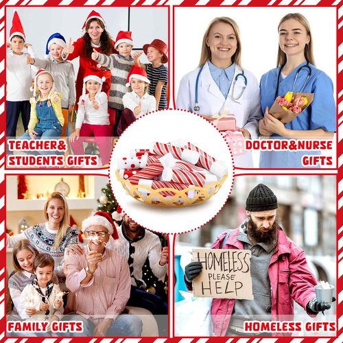 Siifert 150 Pcs Christmas Candy Flavor Lip Balms Bulk Holiday Peppermint Candy Flavor Lip Balms Christmas Party Gifts Stocking Stuffers Bulk Thank You Gifts for Employee Staff Coworkers Teacher