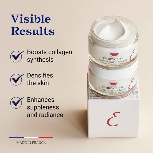 Embryolisse Nutri-Vitality Age-Defying Face Cream, Collagen-Supporting Moisturizer for Mature, Sensitive Skin with Red Maple Extract & Macadamia Oil, 1.69 Fl Oz