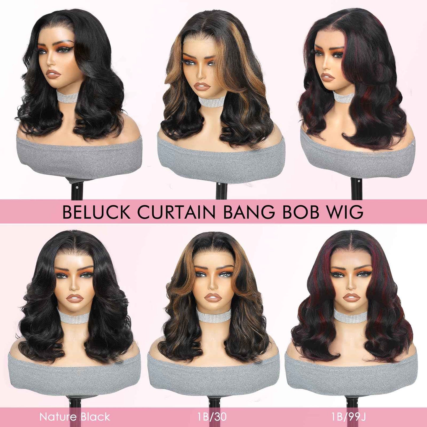 250 Density Layered Bob Wig Human Hair With Curtain Bangs 15A 6x6 Face-Framing Wear Go Glueless Wigs Human Hair Pre Plucked Pre Cut Bob Body Wave Ready To Wear Hd Lace Glueless Wigs Human Hair 14 Inch