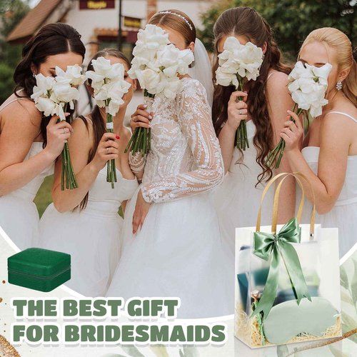 Jingmore 68 Pcs Bridesmaid Proposal Gifts Will You Be My Bridesmaid Gift Set of 6, 12 oz Tumbler Jewelry Box Cosmetic Makeup Bag Scrunchies Invited Cards Favors for Bridal Wedding Bachelorette Party