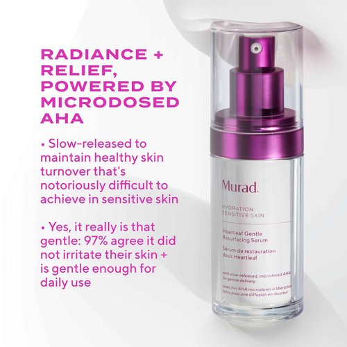 Murad Heartleaf Gentle Resurfacing Serum – Low-Dose Glycolic Acid, AHA and Heartleaf Comfortably Exfoliates Senstive Skin to Improve Radiance and Smooth Fine Lines & Wrinkles – 1.0 Fl Oz
