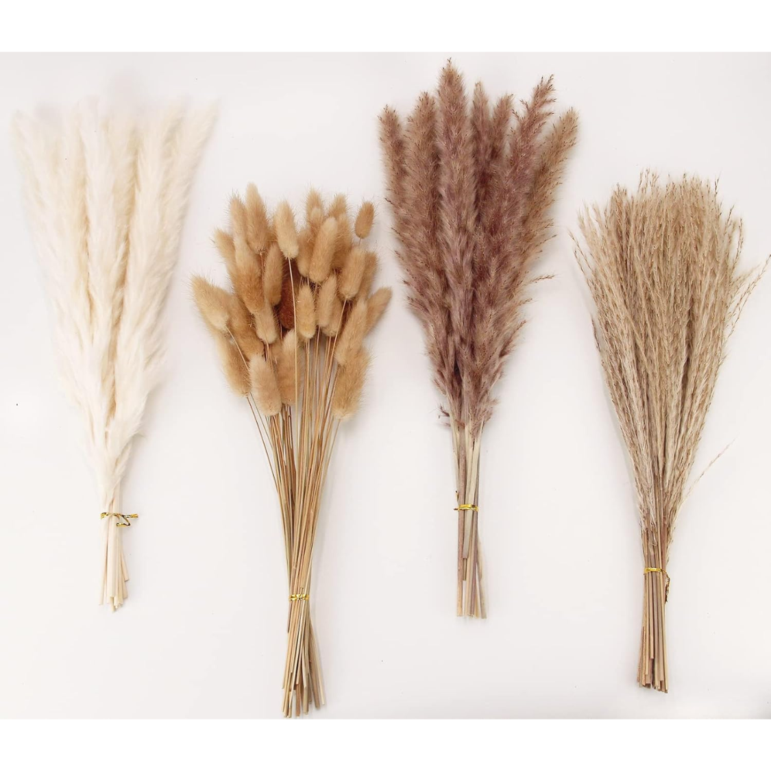 Pampas Grass Decor - 100 Stems of Dried Flowers for Home & Wedding