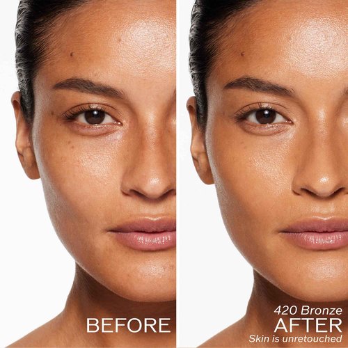 Shiseido RevitalEssence Skin Glow Foundation SPF 30, 420 Bronze - Buildable, Medium Coverage - 24-HR Hydration & 12-HR Wear - Transfer, Crease & Fade Resistant - Non-Comedogenic - All Skin Types