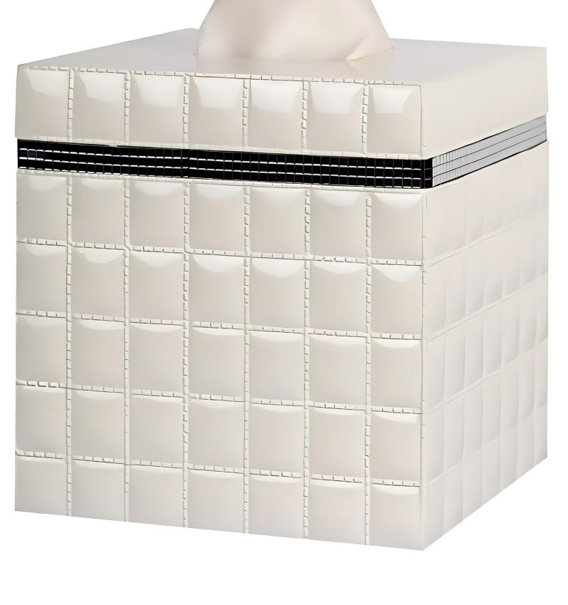 Tissue Box Cover Resin Square Facial Holder White