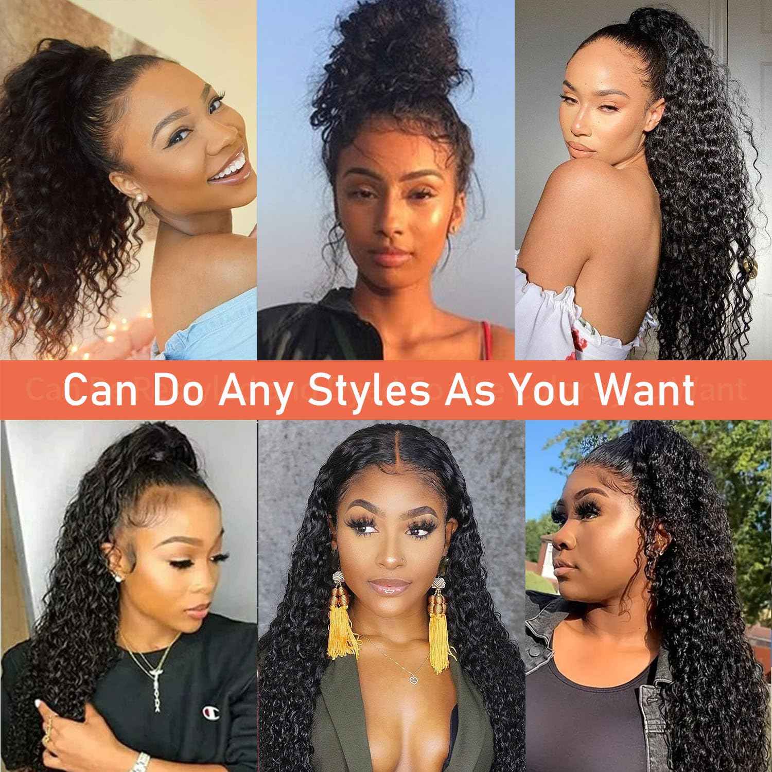 360 Lace Front Wigs Human Hair Pre Plucked Deep Wave 360 Full Lace Human Hair Wigs For Black Women Wet And Wave HD Lace Front Glueless Wigs Curly Wig (Natural Color, 18 Inch)