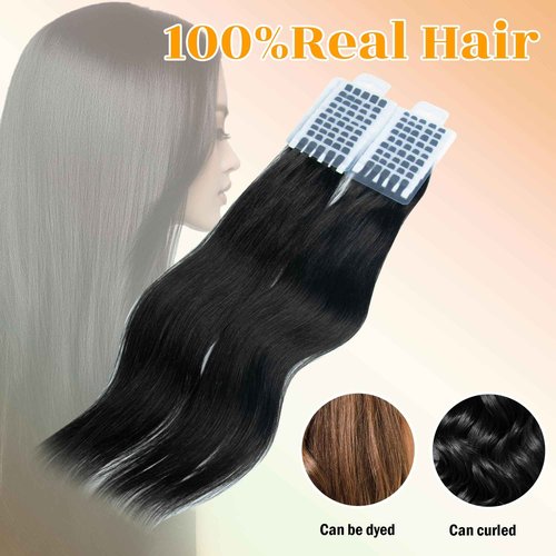 V Light Hair Extension,18 inch 40g Black Virgin Remy v-light Hair Extensions for V Light Hair Extension Machine Tool Kit (Black, 18 inch)
