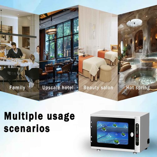 Henlivy Nail Tool cleaning cabinet, Large capacity, Double mode Stainless Steel cleaning with Timer Control for Spa Beauty Home Metal Tools