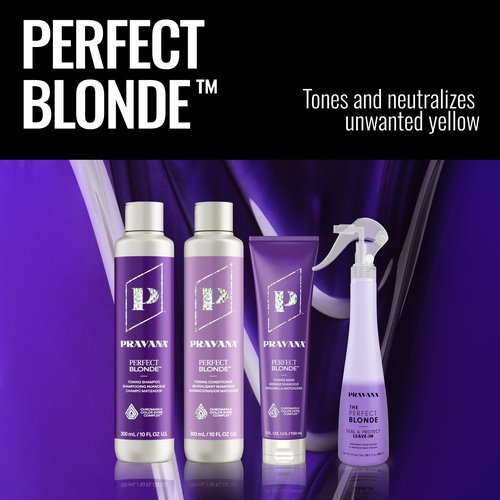 PRAVANA The Perfect Blonde Purple Toning Shampoo and Conditioner Set | Neutralizes Brassy, Yellow Tones | For Color-Treated Hair | Chromasilk Enhances Shine & Protection | Vegan | 33/10 Fl Oz