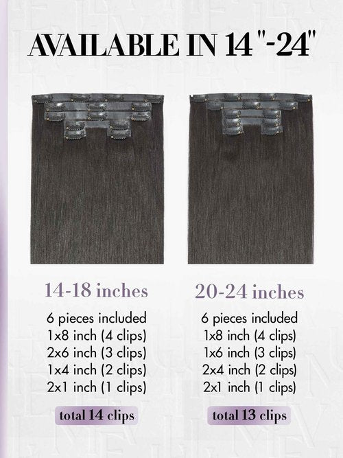 LUVME Invisible Clip in Hair Extensions,Yaki Straight 18 Inch 110g 6Pcs Seamless PU Weft, 100% Real Human Hair Extensions, Natural Look & Comfortable Wear, Easy to Apply