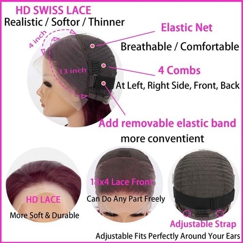 VYCRAVE 350# Bob Lace Front Wigs Human Hair 180 Density Ginger Orange 13x4 HD Straight Bob Wig Human Hair Pre Plucked Glueless Lace Frontal Wigs for Black Women 14 inch