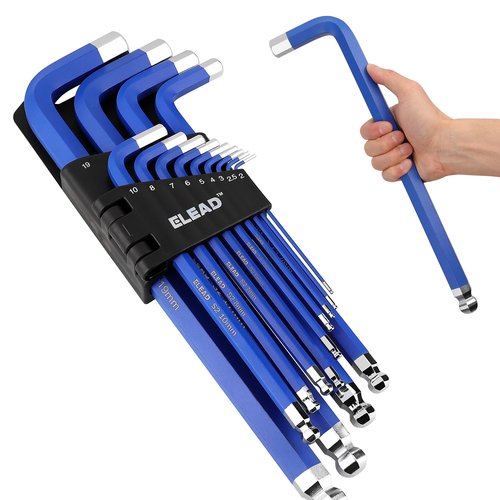 ELEAD Jumbo Hex Key Allen Wrench Set | 13-Piece Metric 2-19mm | Long Ball End Durable S2 | Automotive | Mechanic | Furniture | Professional Grade Tools