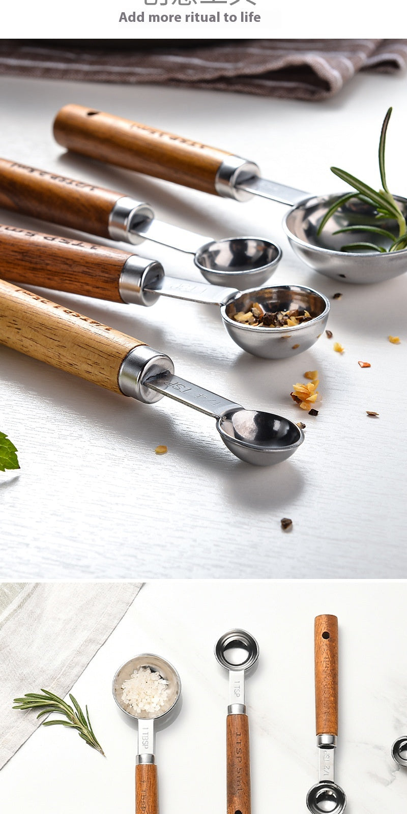 Stainless Steel Measuring Cups & Spoons Set - Kitchen Baking Tools