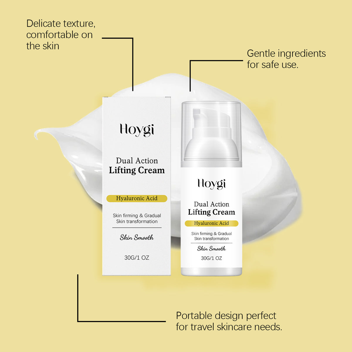 Double-Effect Lifting Face Cream 30g - Hydrating Skin Care for Youthful Look