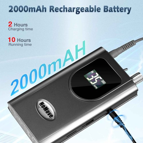 Professional Nail Drill Machine, HoMove 35000RPM Portable Nail Drills, Rechargeable Efile Nails Drill, Low Heat Electric Nail File for Acrylic Gel Nails（Grey）