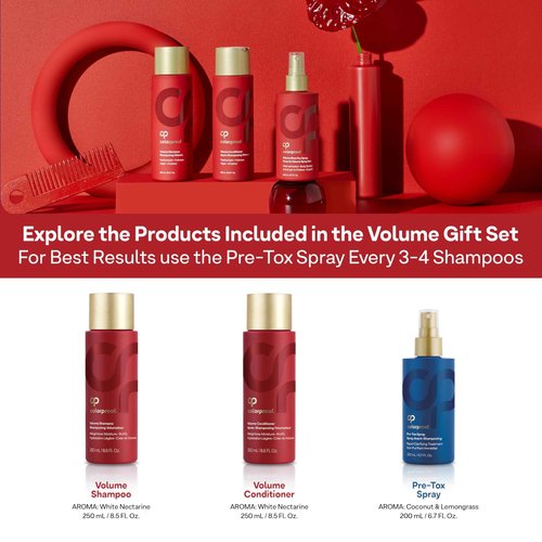Colorproof Volume Gift Set - Volume Shampoo (8.5 Fl. Oz.), Volume Conditioner (8.5 Fl. Oz.), Pre-Tox Spray (6.7 Fl. Oz.)