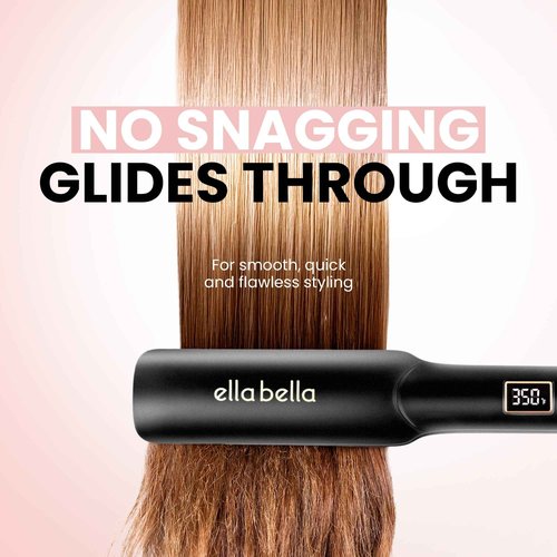 ELLA BELLA® Ceramic Flat Iron Hair Straightener • Professional Straightening Iron • Digital Display to Accurately Control Temperature • As Featured in Good Housekeeping