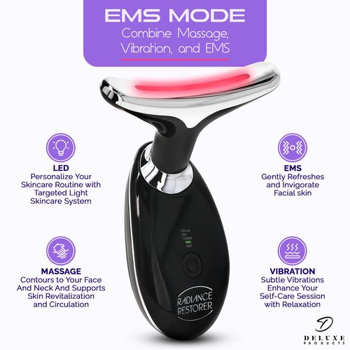 Radiance Restorer - Complete Wrinkle, Massage & Aromatherapy System - 7-Color LED Light Therapy, 3 Massage Functions, *Plus Heat!* - *Choice of Aromatherpay Massage Oil* - *Web App!* (Chamomile)