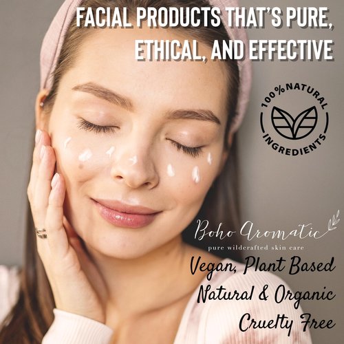 Natural Skincare Gift Set for Women – Hydrating Face Cleanser, Moisturizer & Eye Cream – Clean Beauty Facial Kit with Botanical Ingredients – Perfect Self Care or Christmas Gift by Boho Aromatic