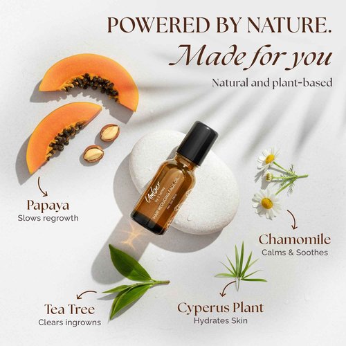 Umber By J. Lenay Hair Reducing Fade Oil 15ml – Facial Hair Reducing for Women & Men – Natural Hair Reduction Oil for Face & Body - Helps with Ingrown Hairs– Regular Strength (Not for Sensitive Skin)