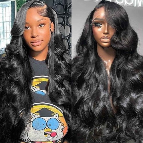 Zlzlblbl 13x6 Lace Front Wigs Human Hair Pre Plucked 210 Density Body Wave HD Lace Front Wigs for Women Human Hair Glueless (Natural Color Body Wave Wig, 20 Inch)